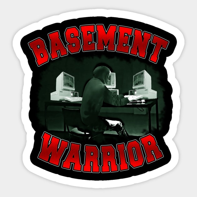 Basement Warrior By Basement Mastermind Sticker by BasementMaster